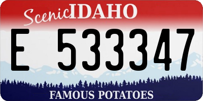 ID license plate E533347
