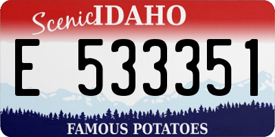 ID license plate E533351