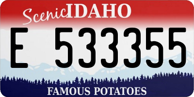 ID license plate E533355