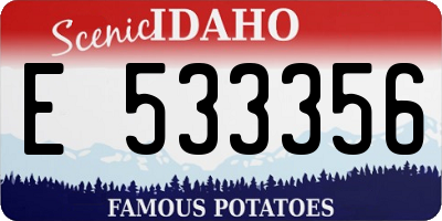 ID license plate E533356
