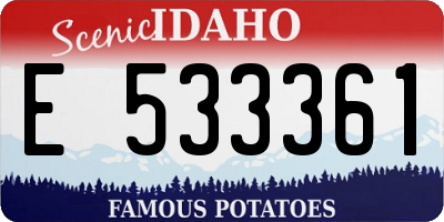 ID license plate E533361