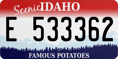ID license plate E533362