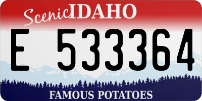 ID license plate E533364