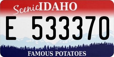 ID license plate E533370