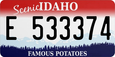 ID license plate E533374