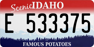ID license plate E533375