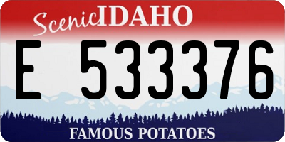 ID license plate E533376