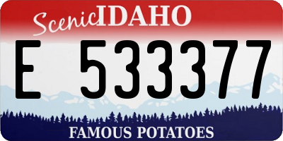 ID license plate E533377