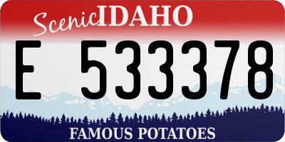 ID license plate E533378