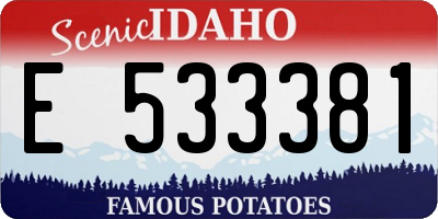 ID license plate E533381