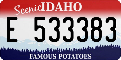 ID license plate E533383