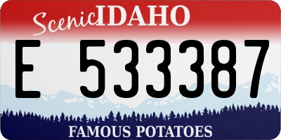 ID license plate E533387