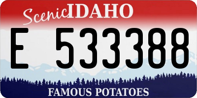 ID license plate E533388