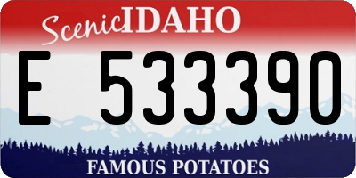 ID license plate E533390