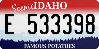 ID license plate E533398