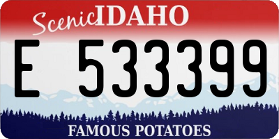 ID license plate E533399