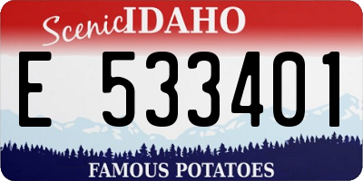 ID license plate E533401