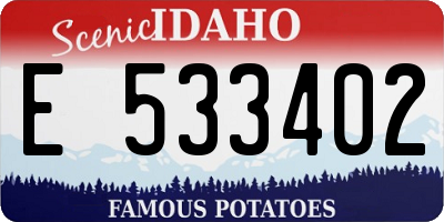 ID license plate E533402
