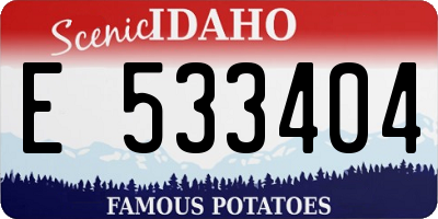 ID license plate E533404