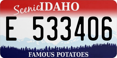 ID license plate E533406