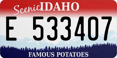 ID license plate E533407