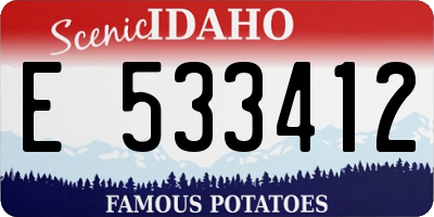 ID license plate E533412