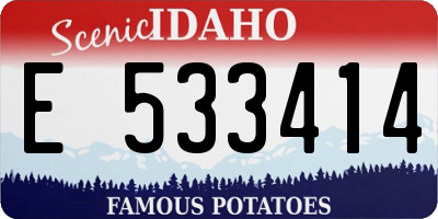 ID license plate E533414