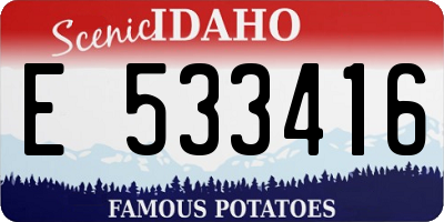 ID license plate E533416