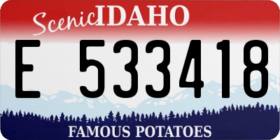 ID license plate E533418