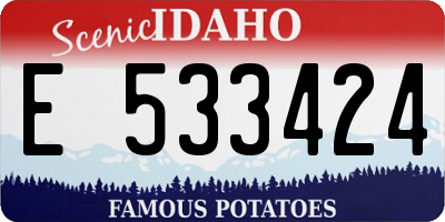 ID license plate E533424