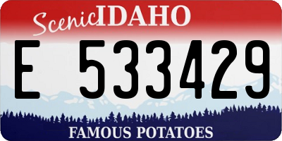 ID license plate E533429