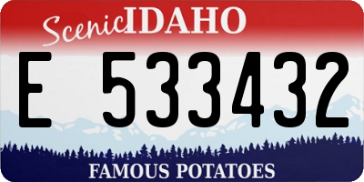 ID license plate E533432