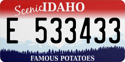 ID license plate E533433