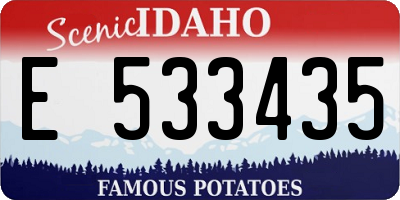 ID license plate E533435