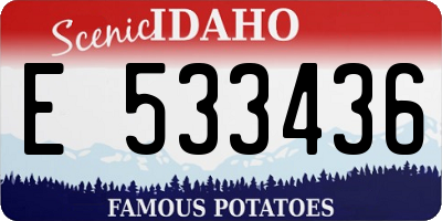 ID license plate E533436