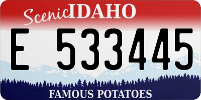 ID license plate E533445