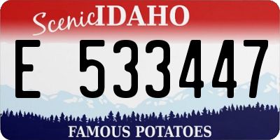 ID license plate E533447