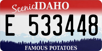 ID license plate E533448