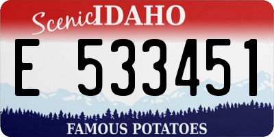 ID license plate E533451