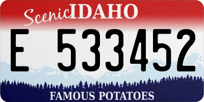 ID license plate E533452