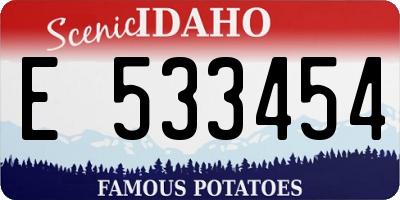 ID license plate E533454