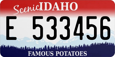 ID license plate E533456