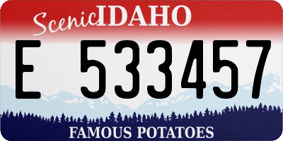 ID license plate E533457