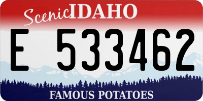 ID license plate E533462