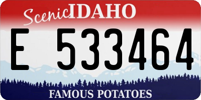 ID license plate E533464