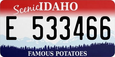 ID license plate E533466