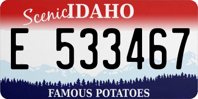 ID license plate E533467