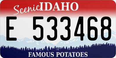 ID license plate E533468