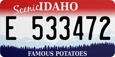 ID license plate E533472