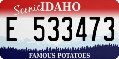 ID license plate E533473